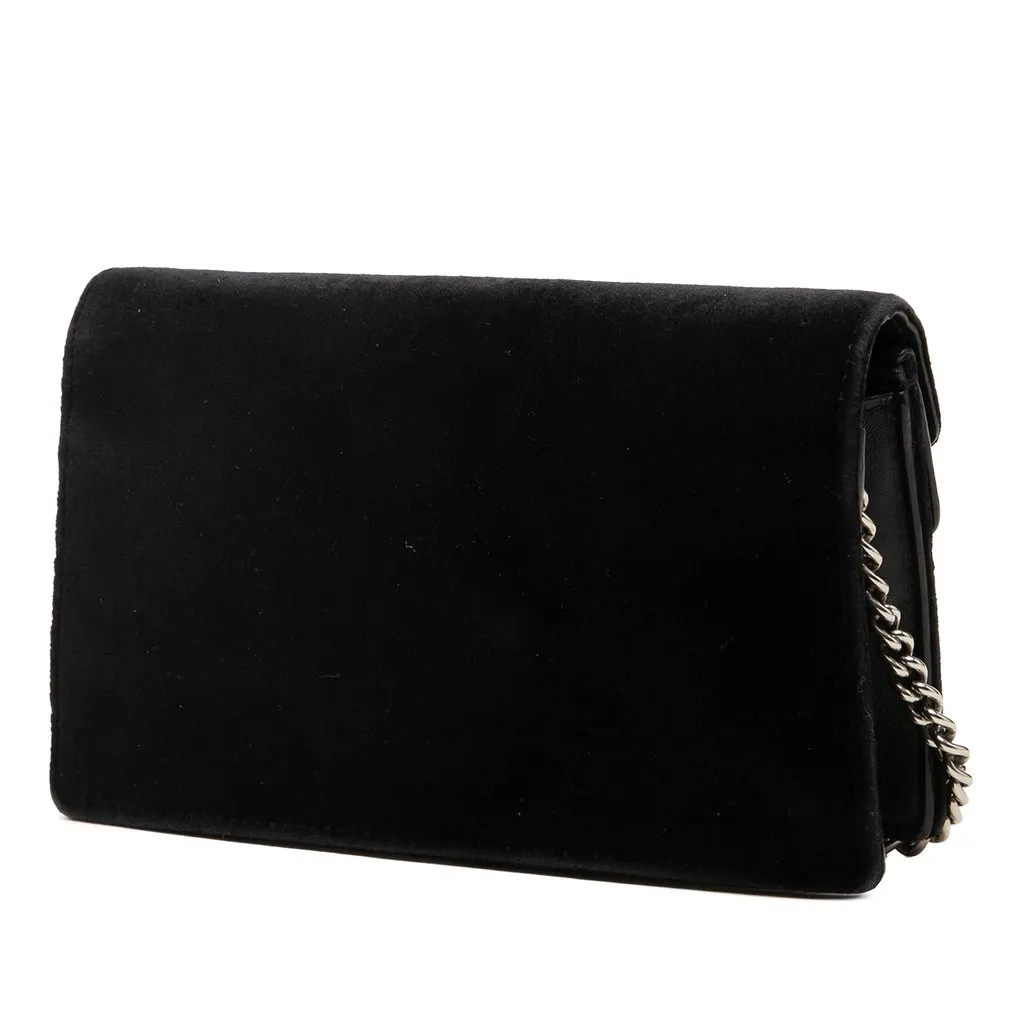Gucci Mini Velvet Dionysus Crossbody Black Velvet Good - Back View