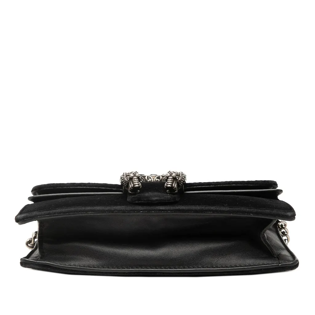 Gucci Mini Velvet Dionysus Crossbody Black Velvet Good - Inside View