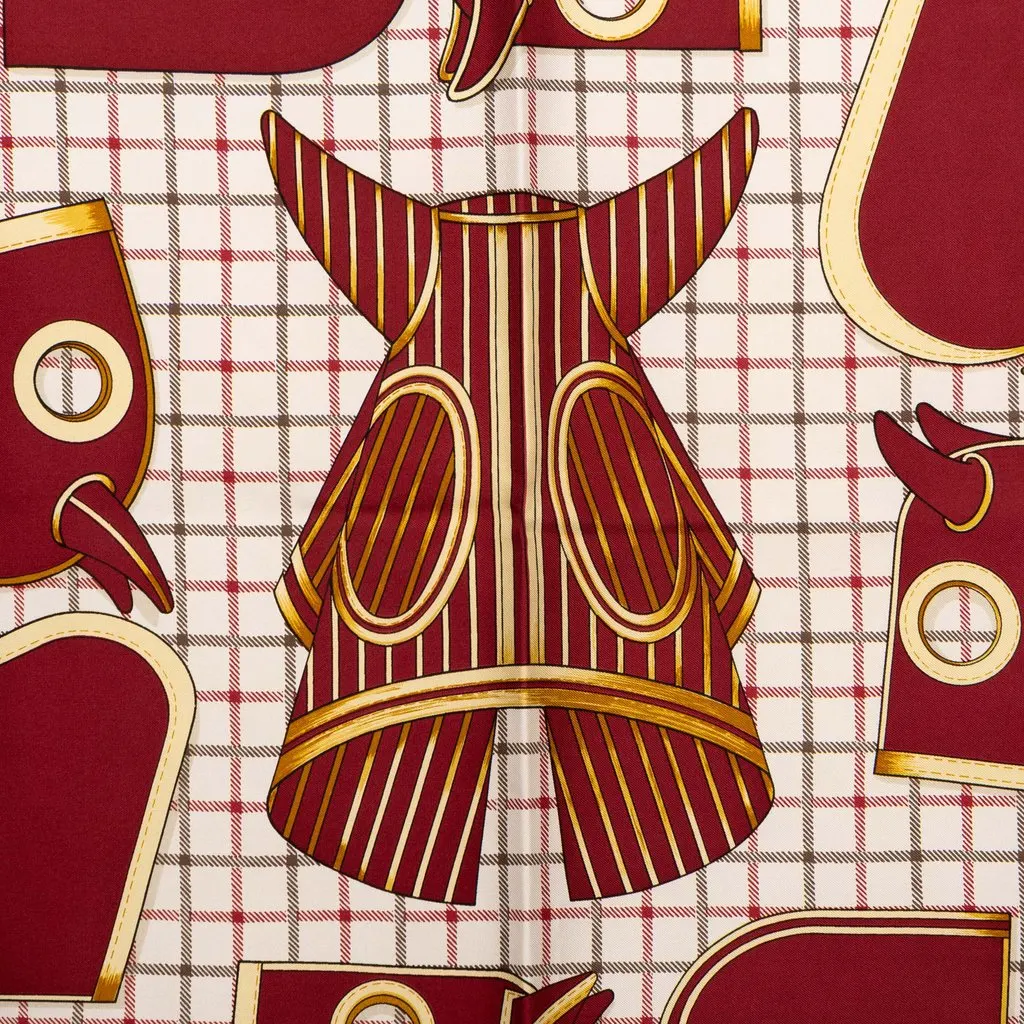 Hermès Camails Silk Scarf Red Silk Good - Back View