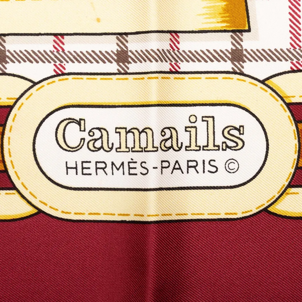Hermès Camails Silk Scarf Red Silk Good - Inside View