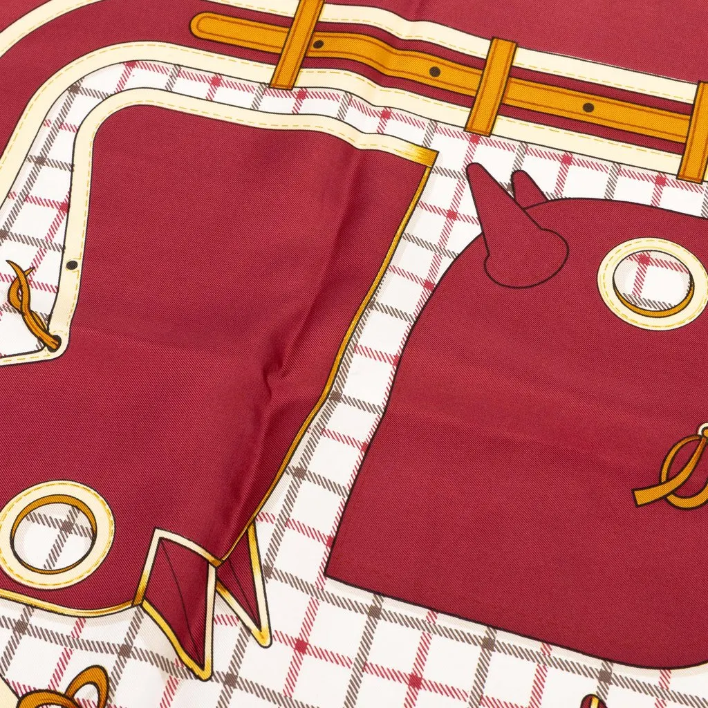 Hermès Camails Silk Scarf Red Silk Good - Box View