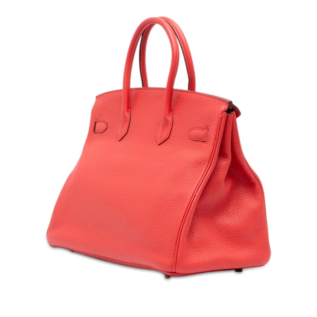 Hermès Clemence Birkin Retourne 35 Red Leather Good - Back View