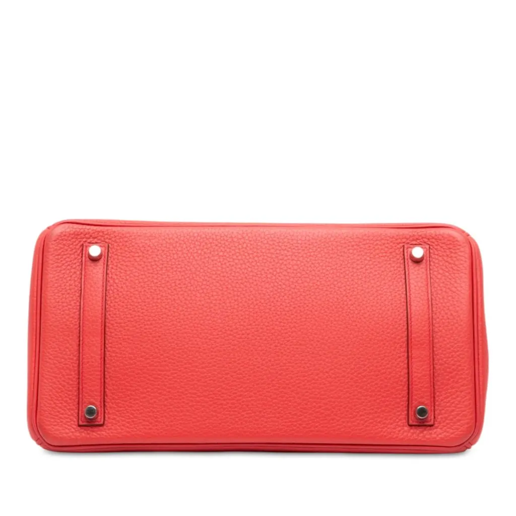 Hermès Clemence Birkin Retourne 35 Red Leather Good - Inside View