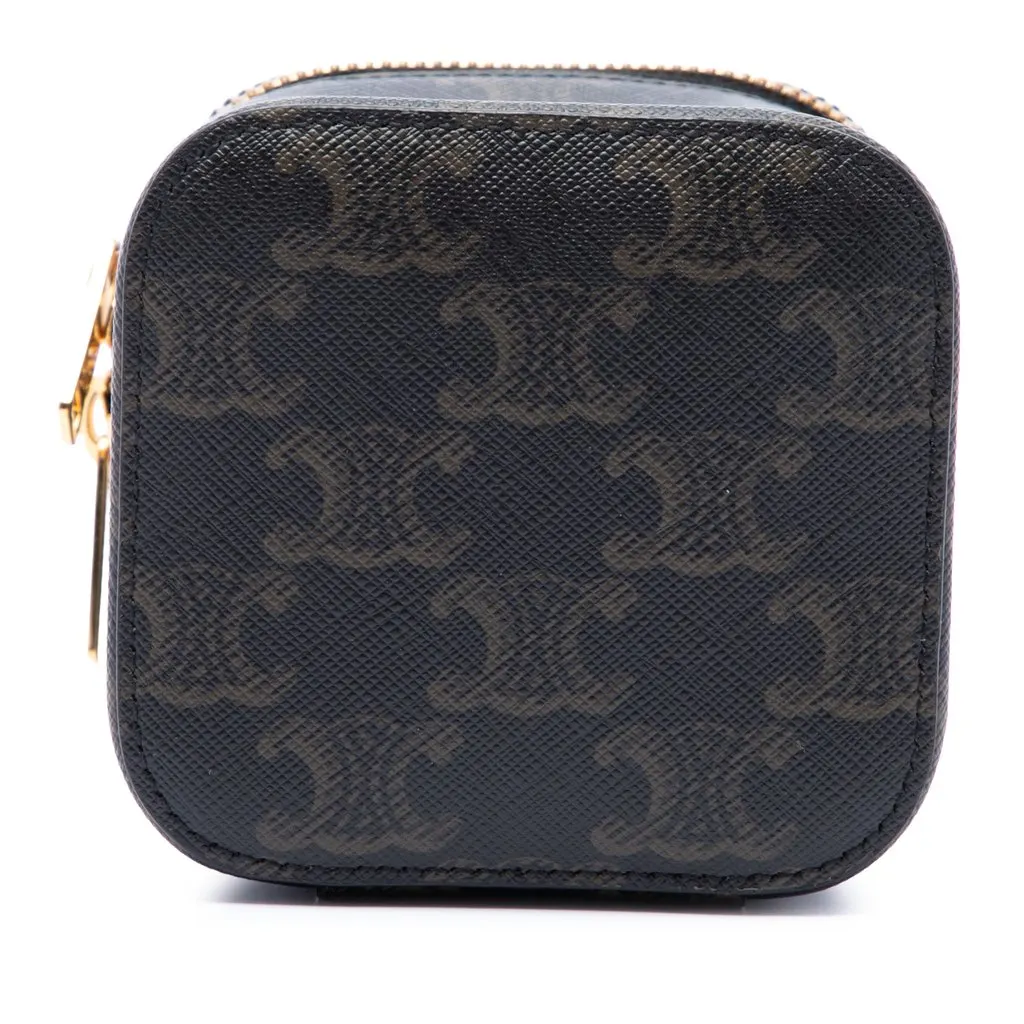 Celine Mini Triomphe Coated Canvas Vanity Case Brown Very good - Inside View