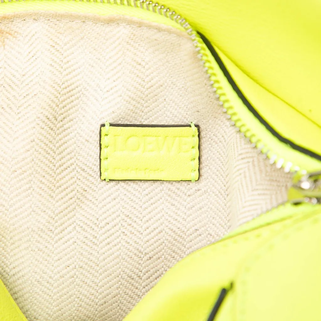 LOEWE Mini Calfskin Puzzle Satchel Yellow Leather Very good - Box View