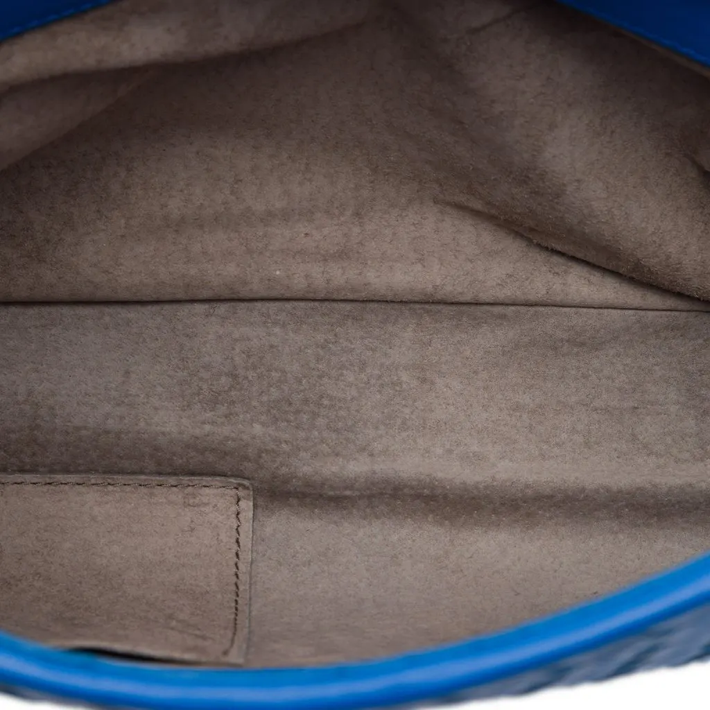 Bottega Veneta Medium Nappa Intrecciato Olimpia Shoulder Bag Blue Leather Very good - Model View