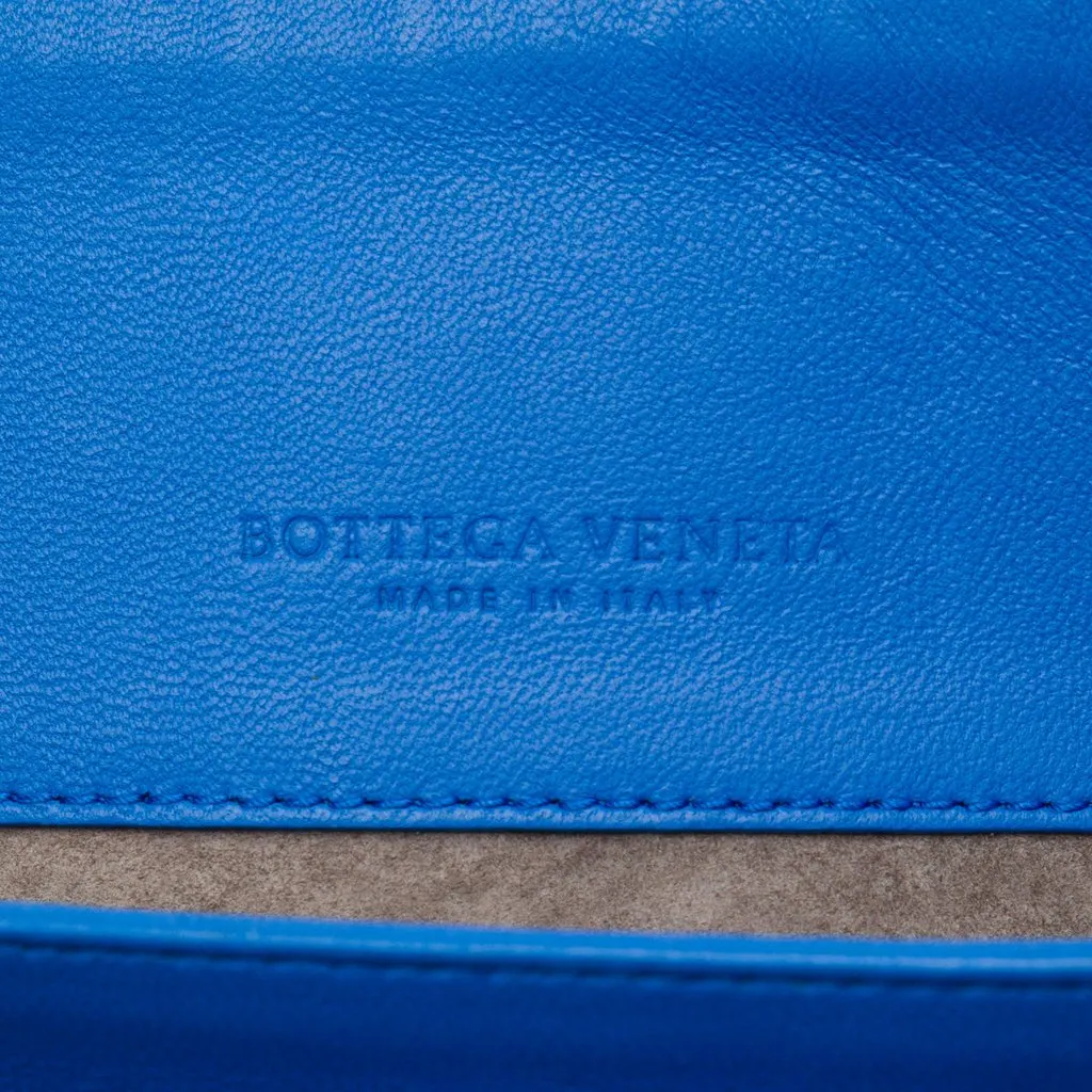 Bottega Veneta Medium Nappa Intrecciato Olimpia Shoulder Bag Blue Leather Very good - Box View