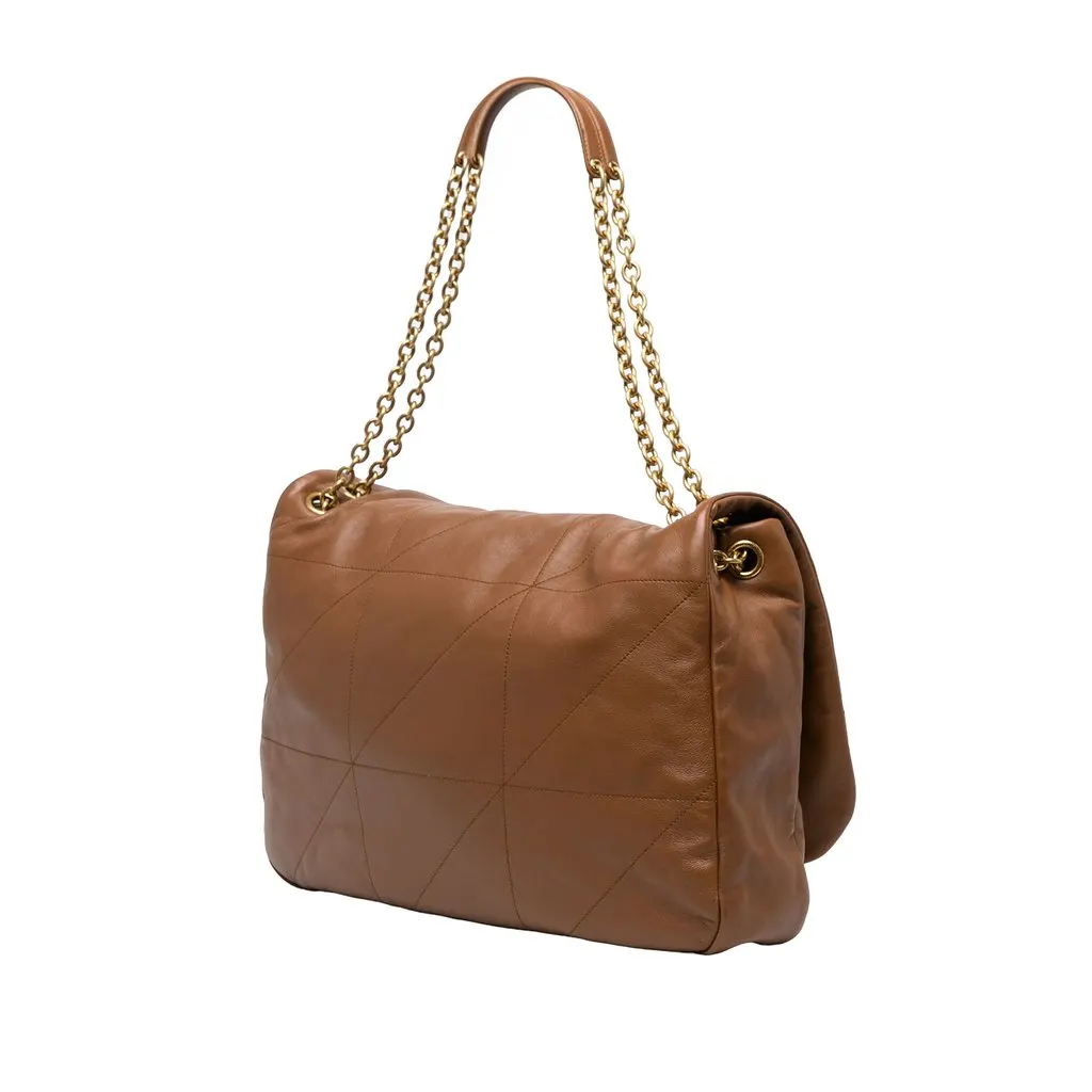 Saint Laurent Large Quilted Lambskin Jamie 4.3 Shoulder Bag Brown Leather Very good - Back View