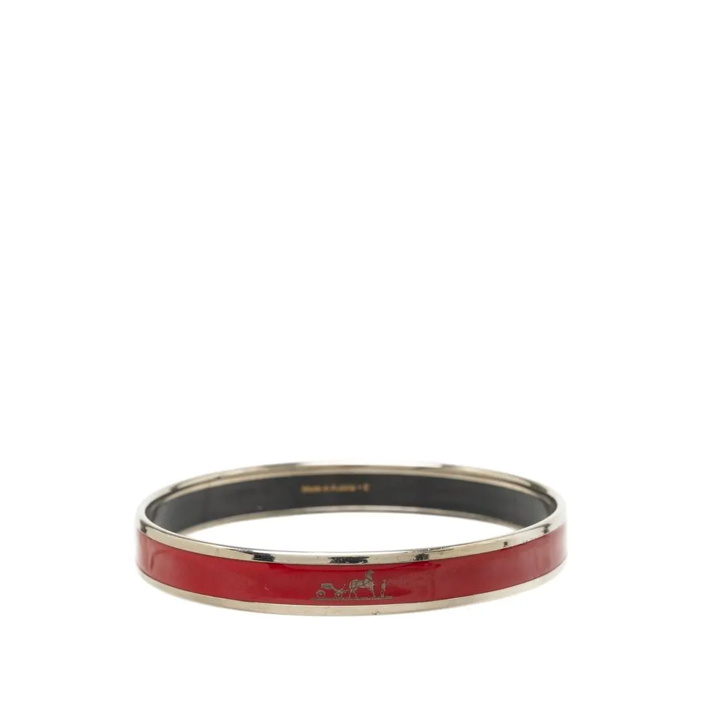 Hermès Narrow Enamel Calech Bangle 65 Red Very good - Front View