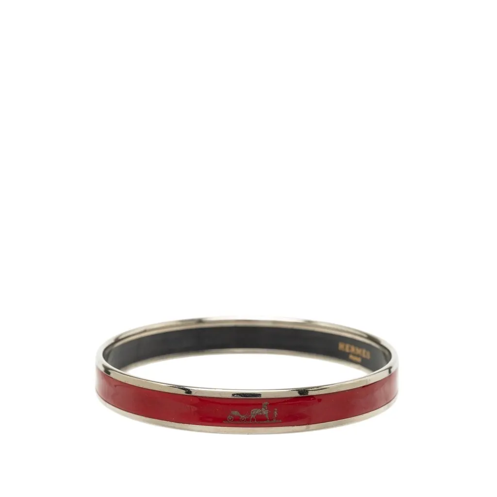 Hermès Narrow Enamel Calech Bangle 65 Red Very good - Back View