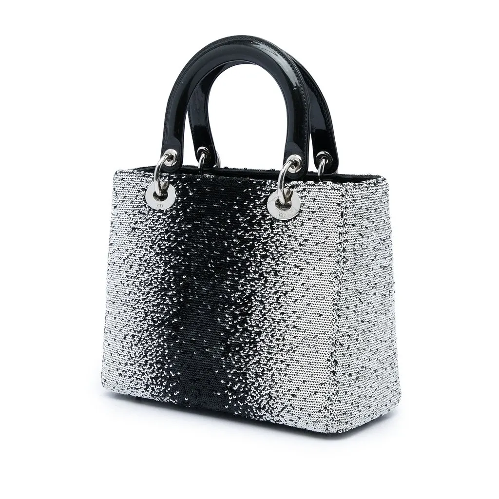 Dior Medium Sequins Lady Dior Black Very good - Back View