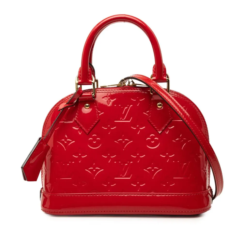 Louis Vuitton Monogram Vernis Alma BB Red Leather Very good - Front View