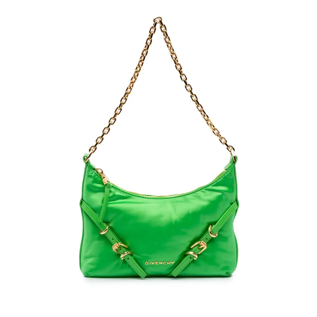 Givenchy Small Satin Voyou Party Shoulder Bag Green Very good - Front View