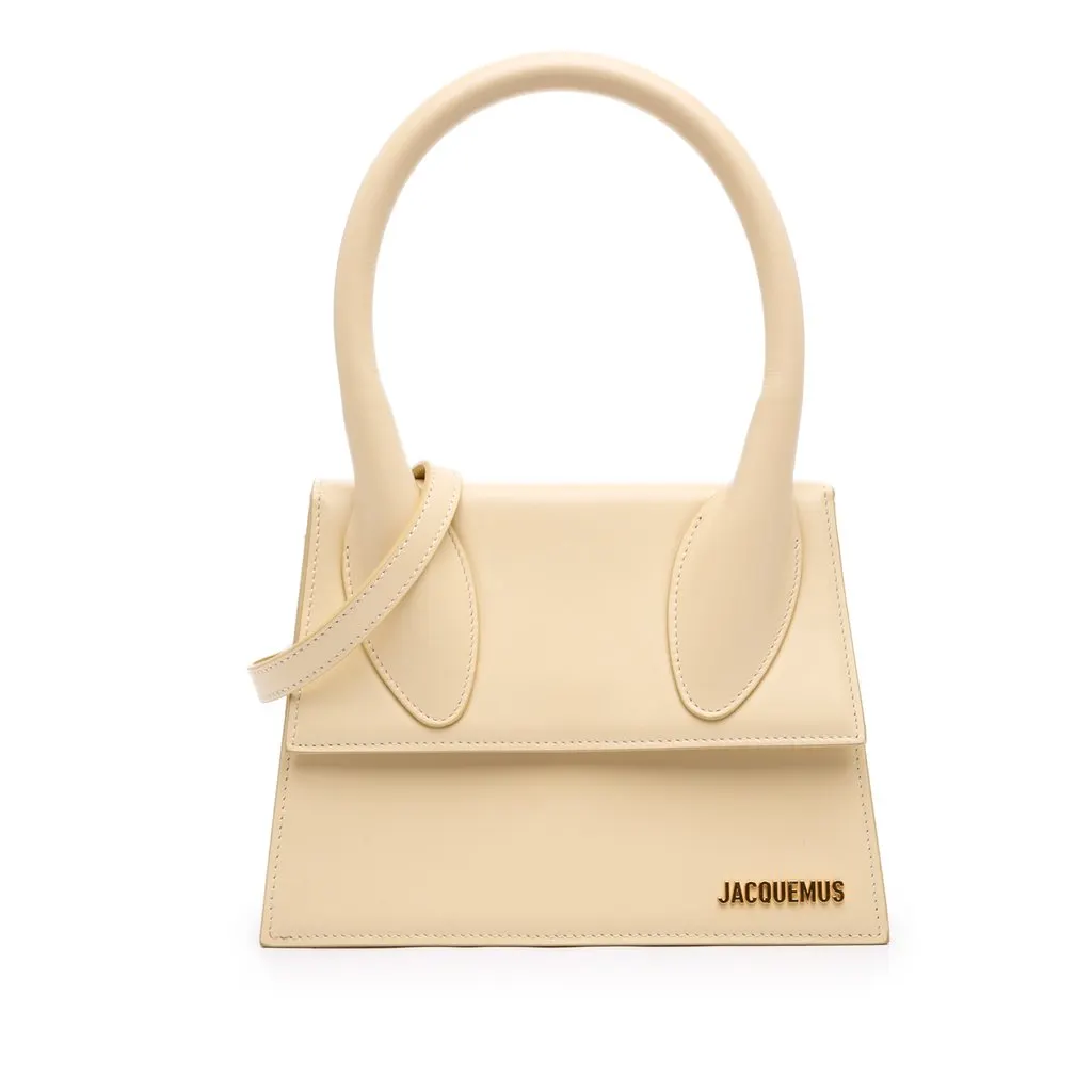 Jacquemus Smooth Calfskin Le Grand Chiquito Beige Leather Very good - Front View