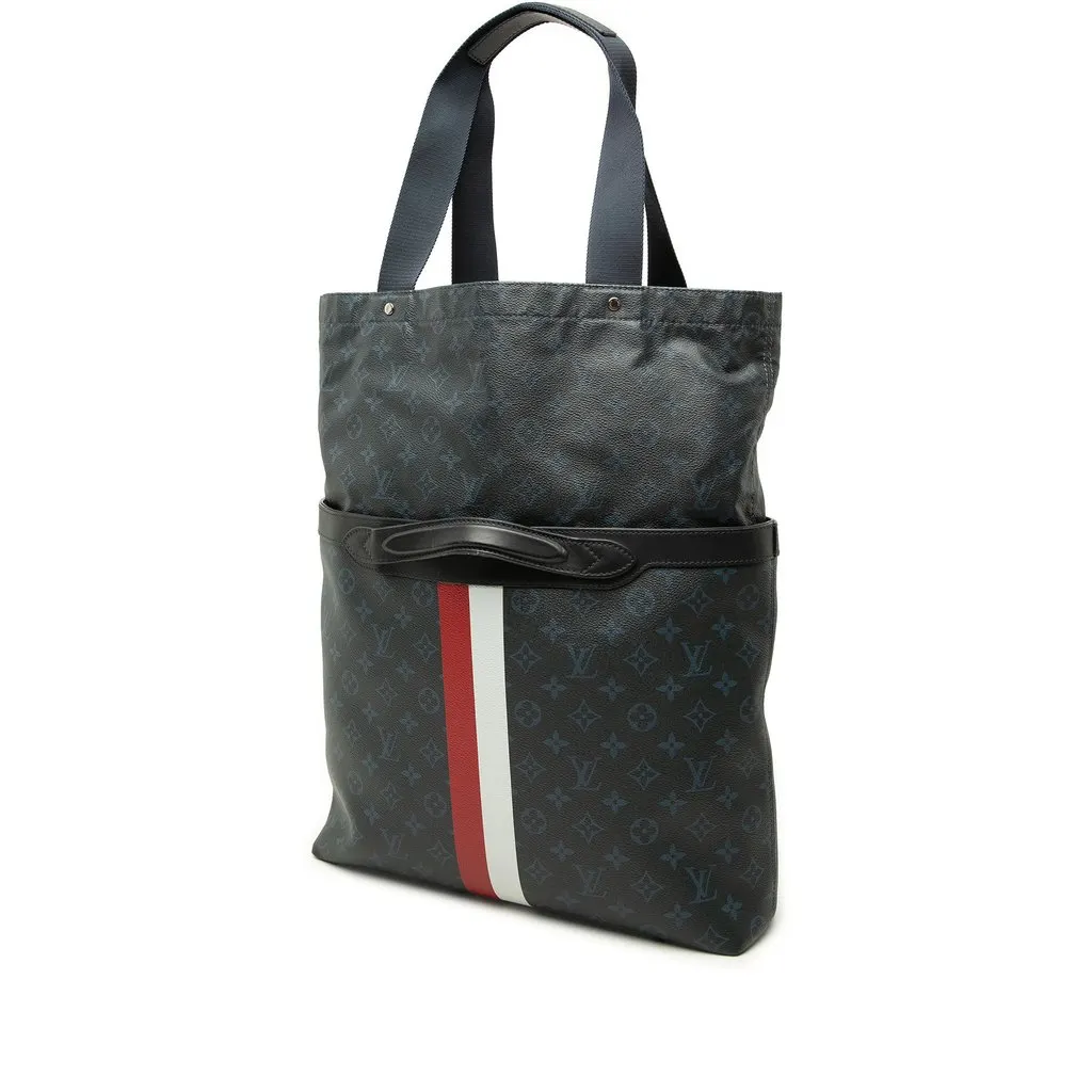 Louis Vuitton Monogram Cobalt Stripe Ultralight Bag Black Canvas Good - Back View