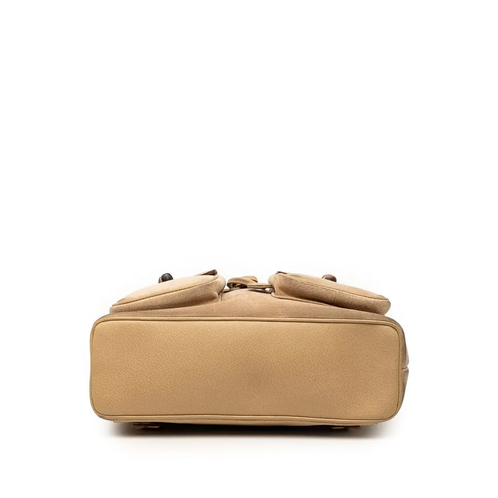 Gucci Suede Bamboo Drawstring Backpack Brown Leather Very good - Inside View