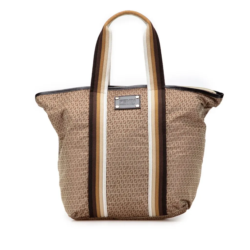 Fendi Micro Zucchino Nylon Tote Brown Good - Front View