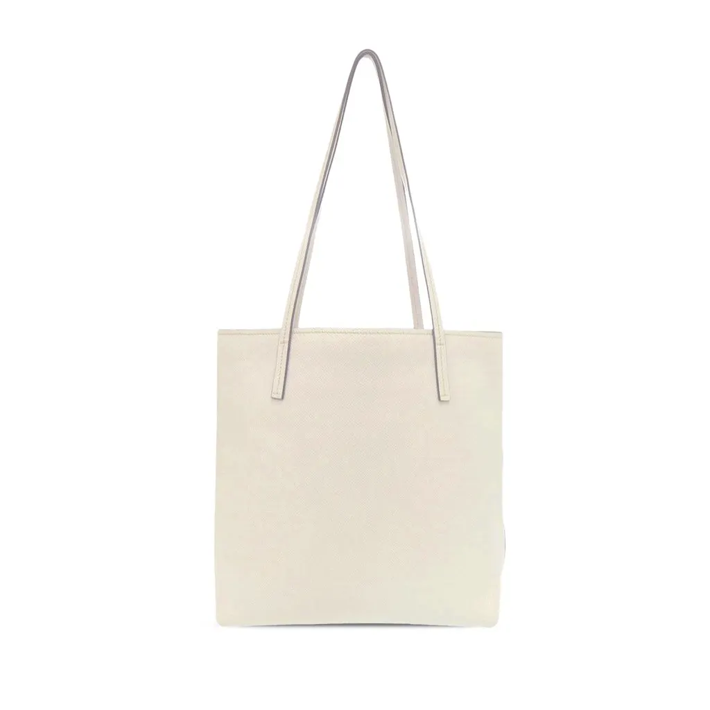 Prada Saffiano Lux Tote White Leather Very good - Back View