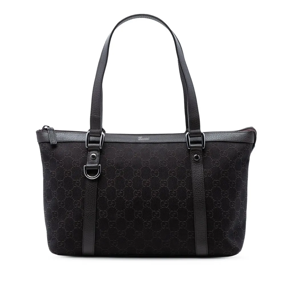 Gucci GG Denim Abbey D Ring Tote Brown Very good - Front View