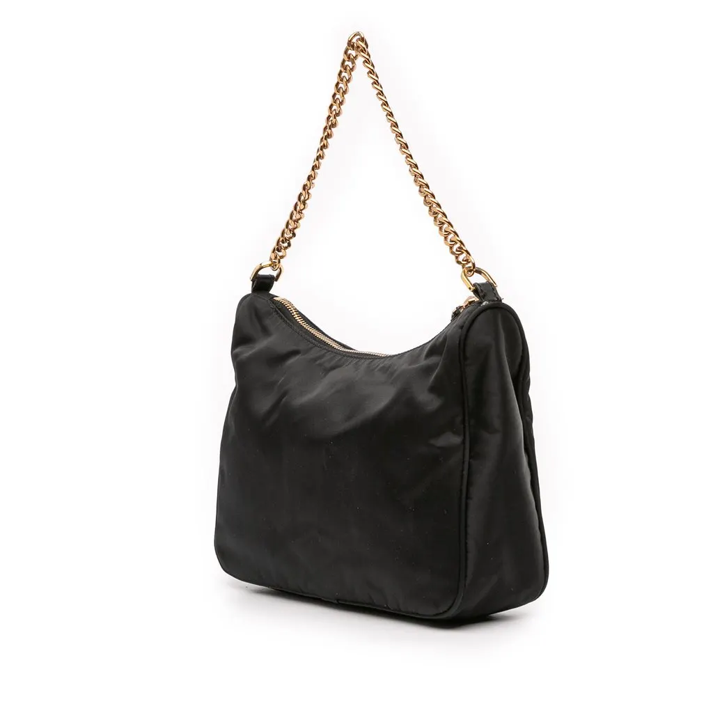 Versace Nylon Tribute La Medusa Chain Satchel Black Very good - Back View