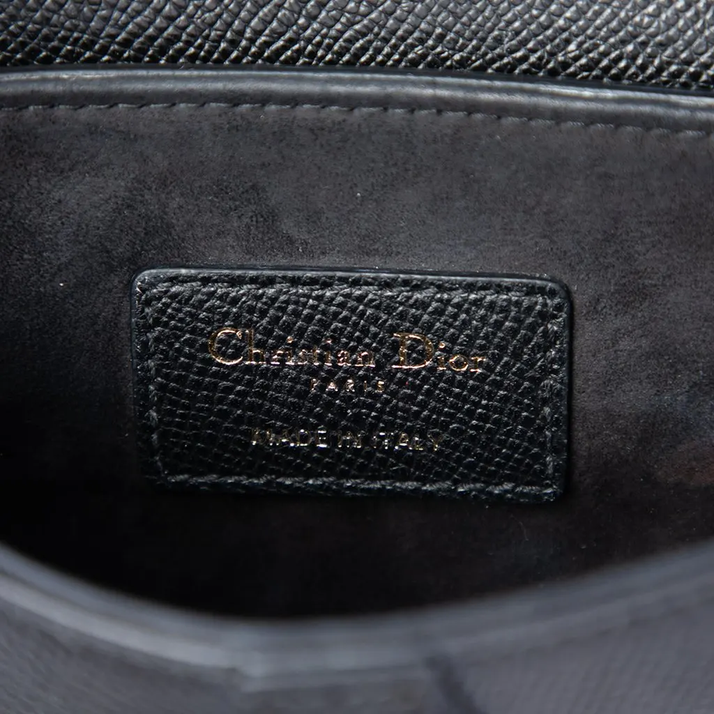 Dior Mini Grained Calfskin Saddle Black Leather Very good - Box View