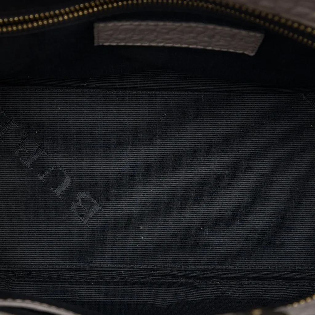 Burberry Small Grained Leather Clifton Satchel Grey Leather Very good - Model View