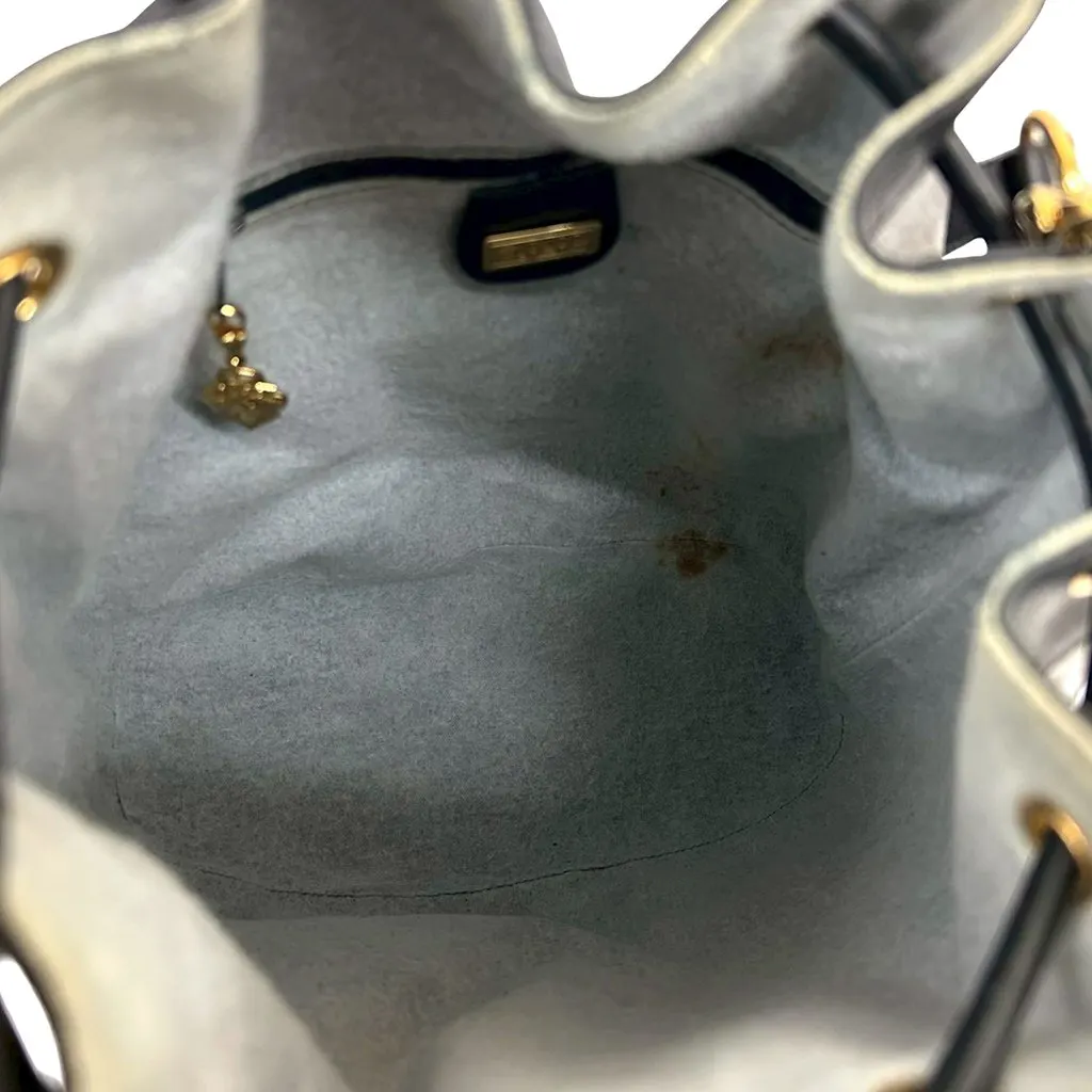 Gucci Micro GG Supreme Drawstring Bucket Bag Grey Canvas Good - Inside View