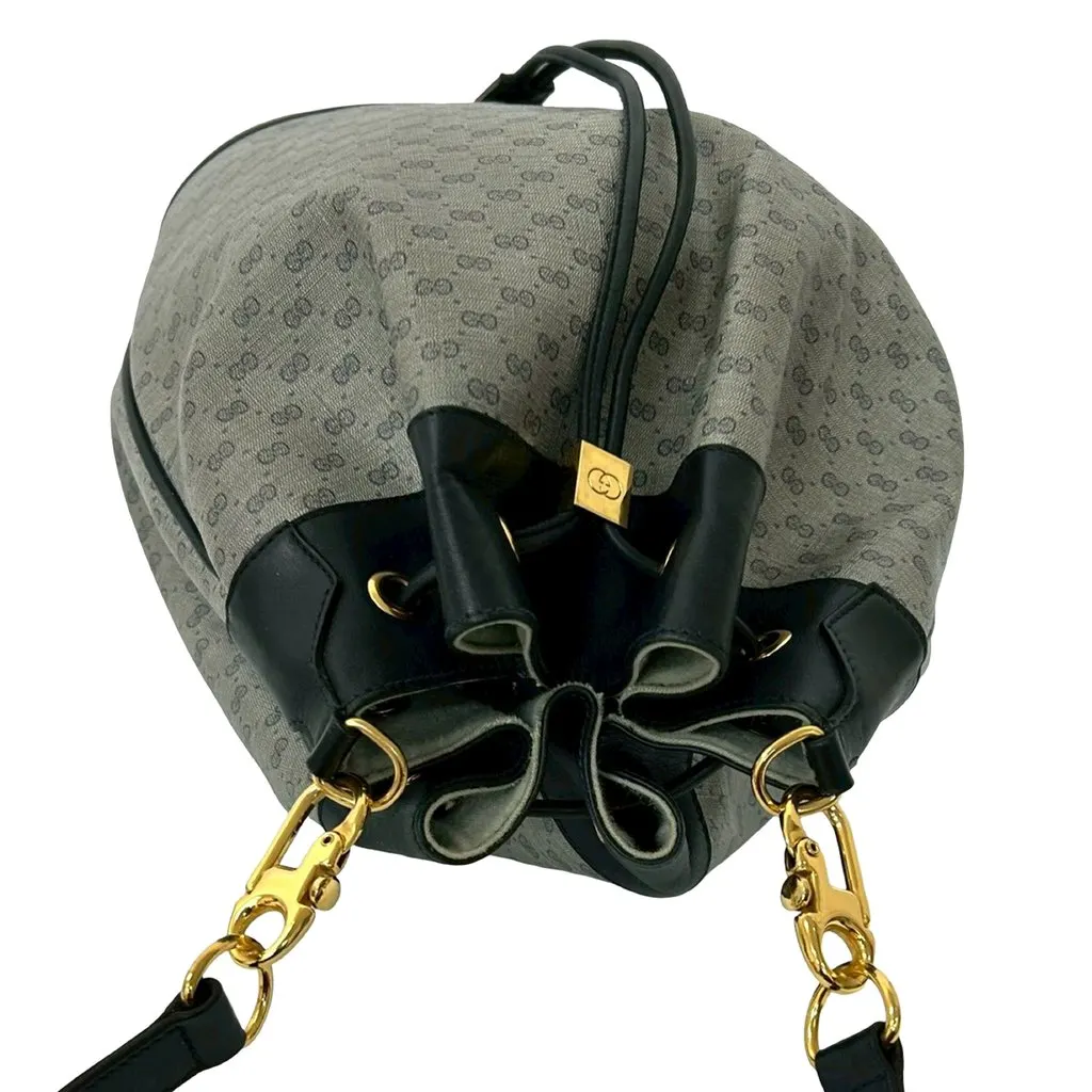 Gucci Micro GG Supreme Drawstring Bucket Bag Grey Canvas Good - Box View