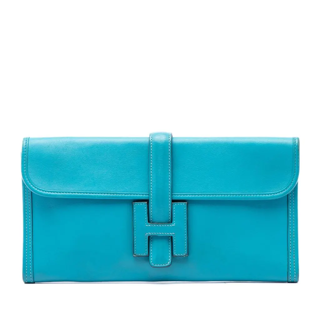 Hermès Swift Jige Elan 29 Blue Leather Very good - Front View