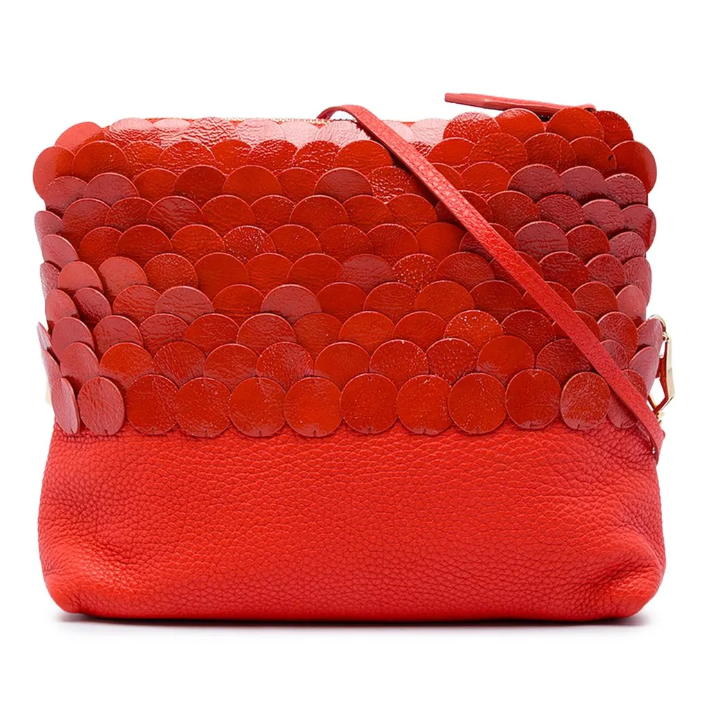 Burberry Leather The Petal Clutch With Strap Red Leather Very good - Front View