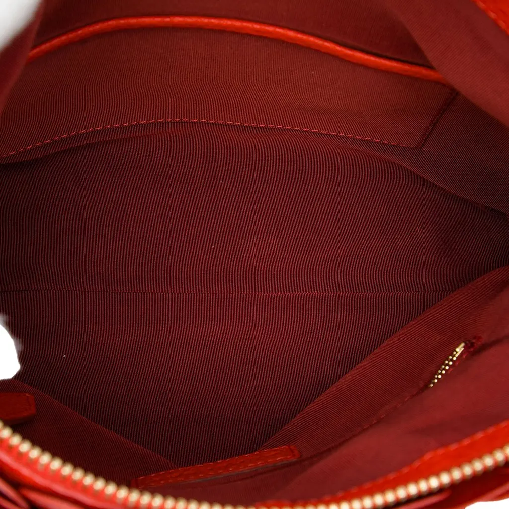 Burberry Leather The Petal Clutch With Strap Red Leather Very good - Model View