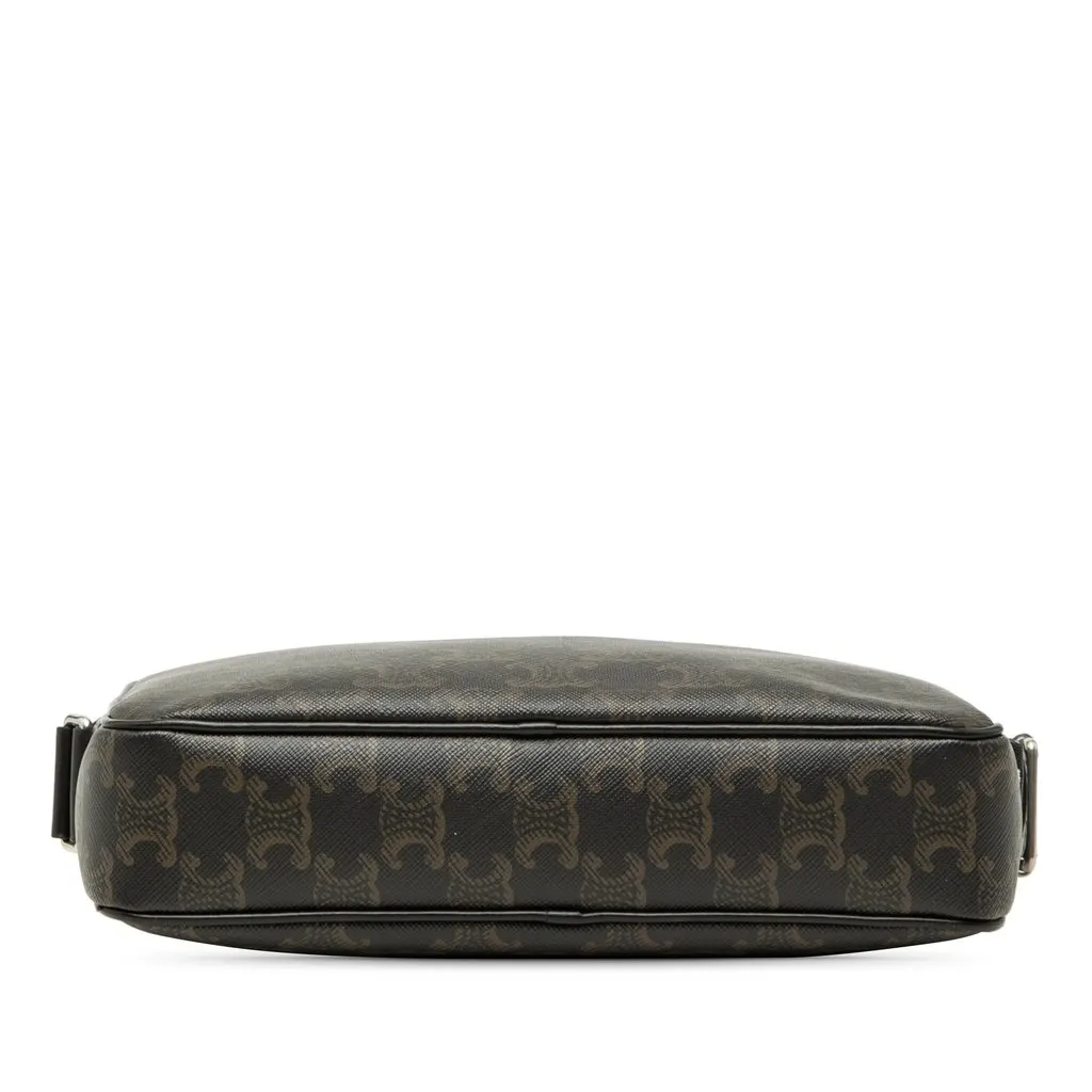 Celine Medium Triomphe Coated Canvas Messenger Bag Black Very good - Inside View