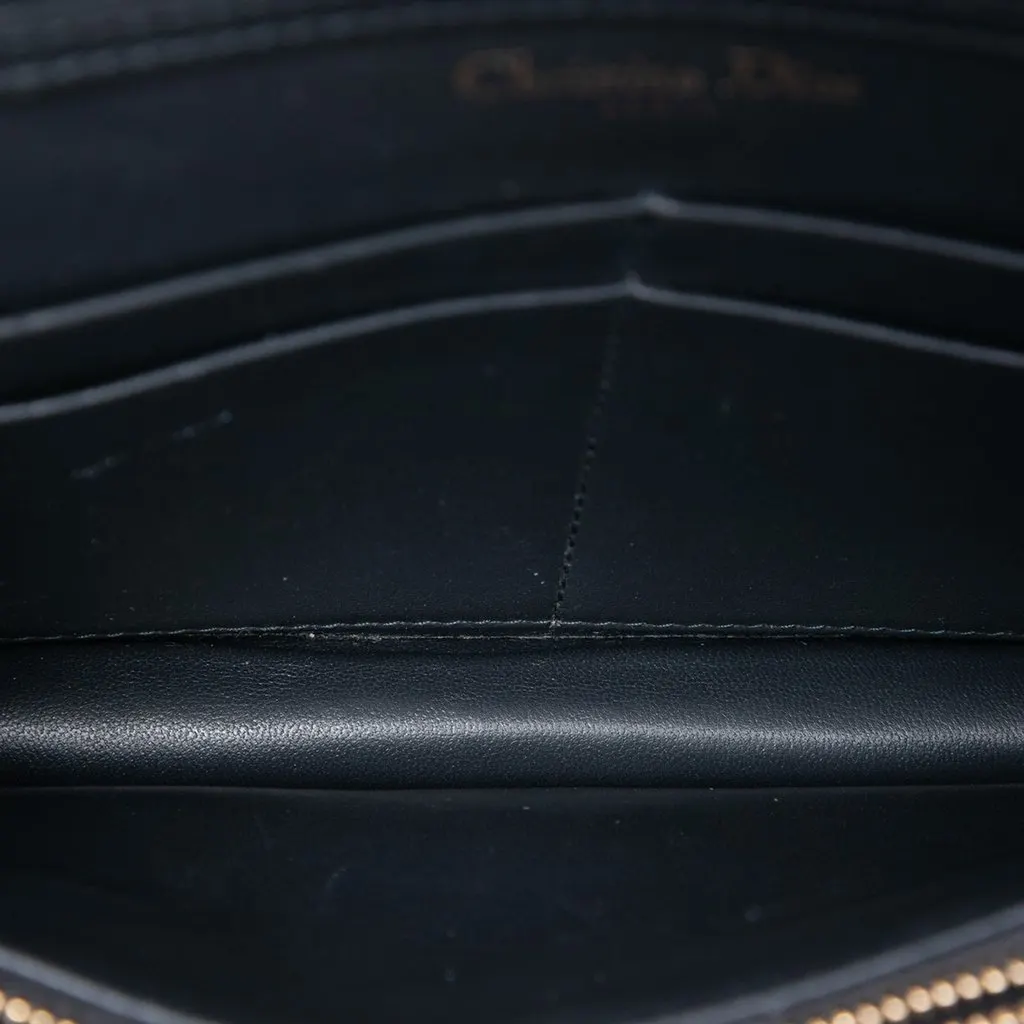 Dior Metallic Calfskin Diorama Wallet on Chain Gold Leather Very good - Model View
