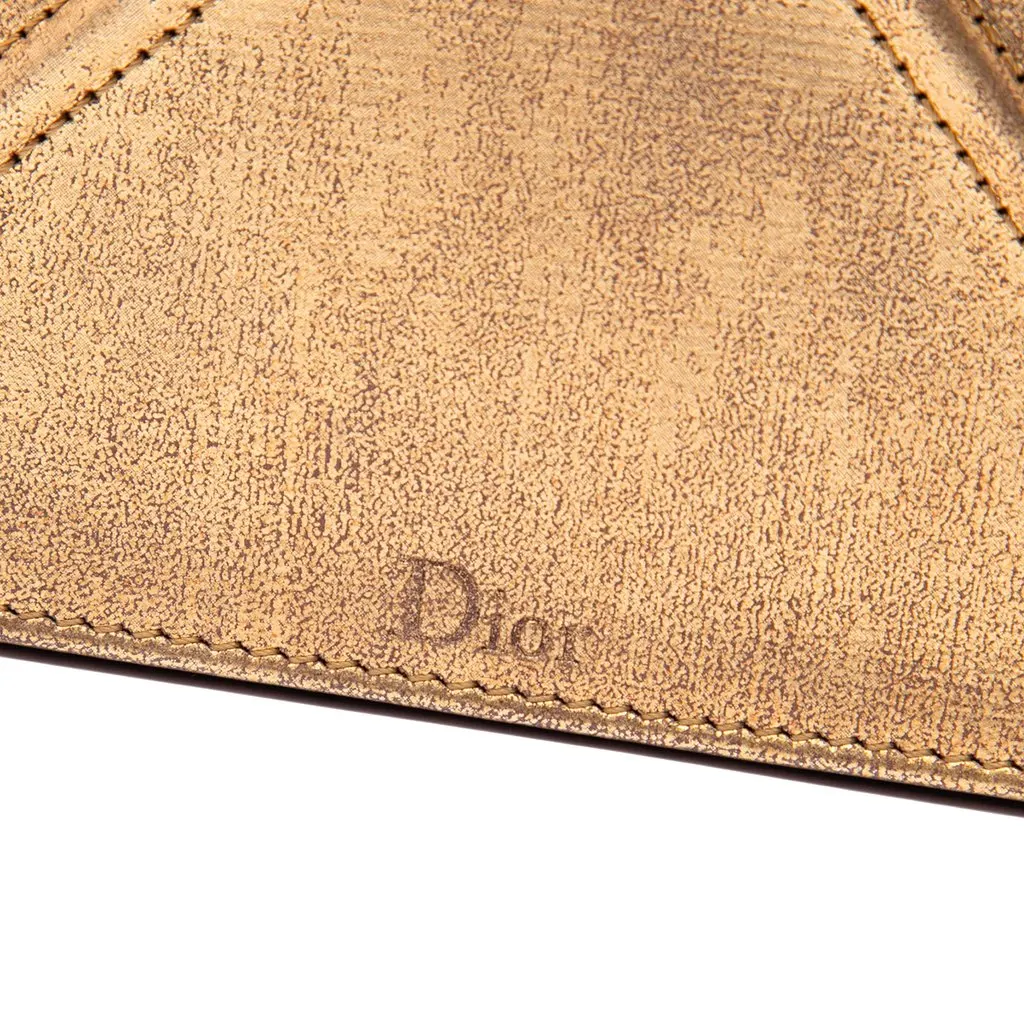 Dior Metallic Calfskin Diorama Wallet on Chain Gold Leather Very good - Box View