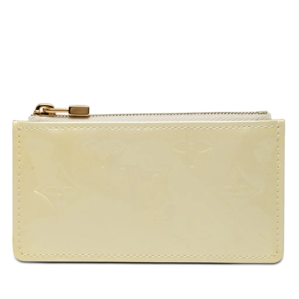 Louis Vuitton Monogram Vernis Pochette Cles White Leather Very good - Front View