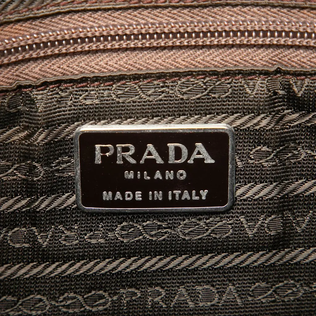 Prada Tessuto Resin Chain Shoulder Bag Beige Polyamide Good - Box View