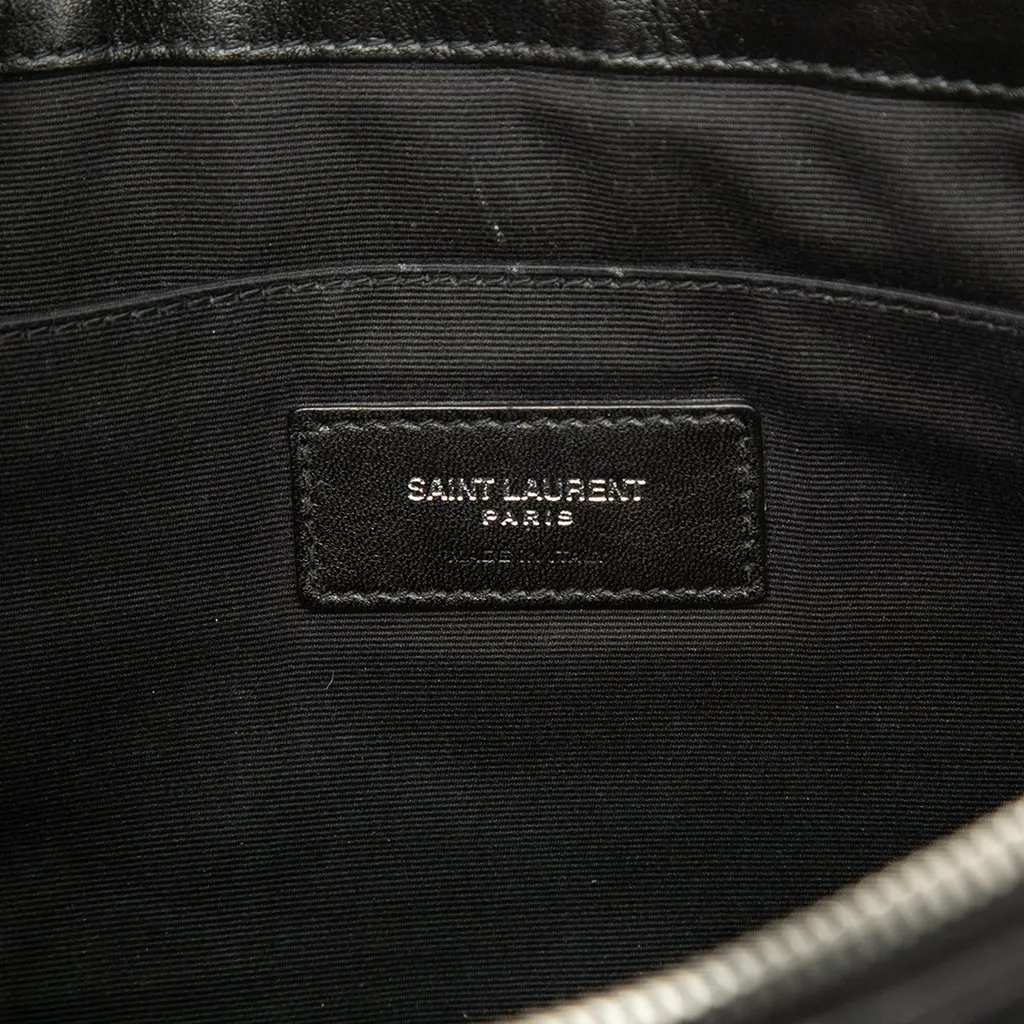 Saint Laurent Chevron Leather Monogram Document Holder Black Leather Very good - Box View