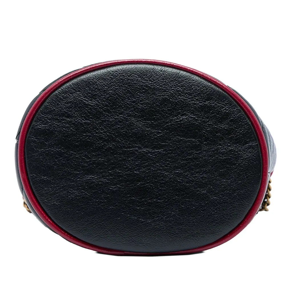 Gucci Mini GG Marmont Matelasse Diagonal Leather Torchon Bucket Bag Black Leather Very good - Inside View