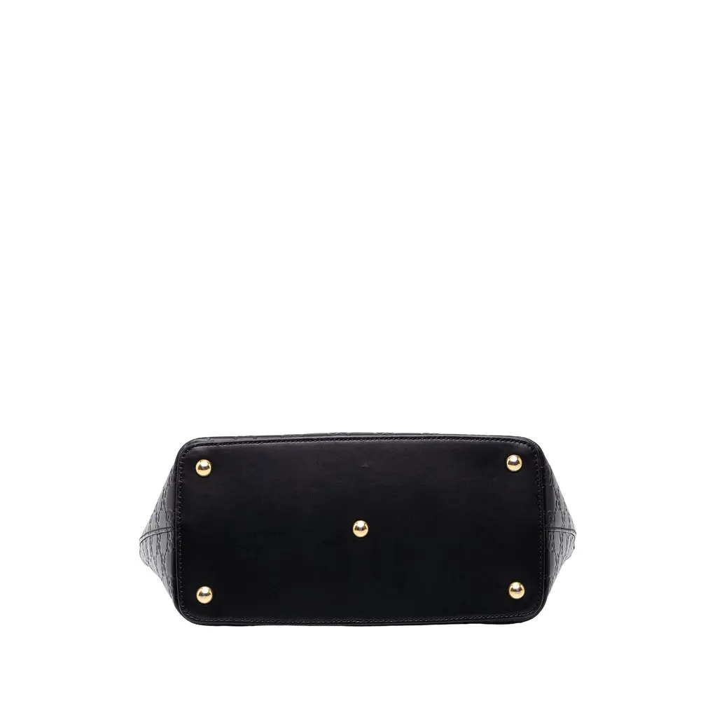 Gucci Small Guccissima Convertible Tote Black Leather Good - Inside View