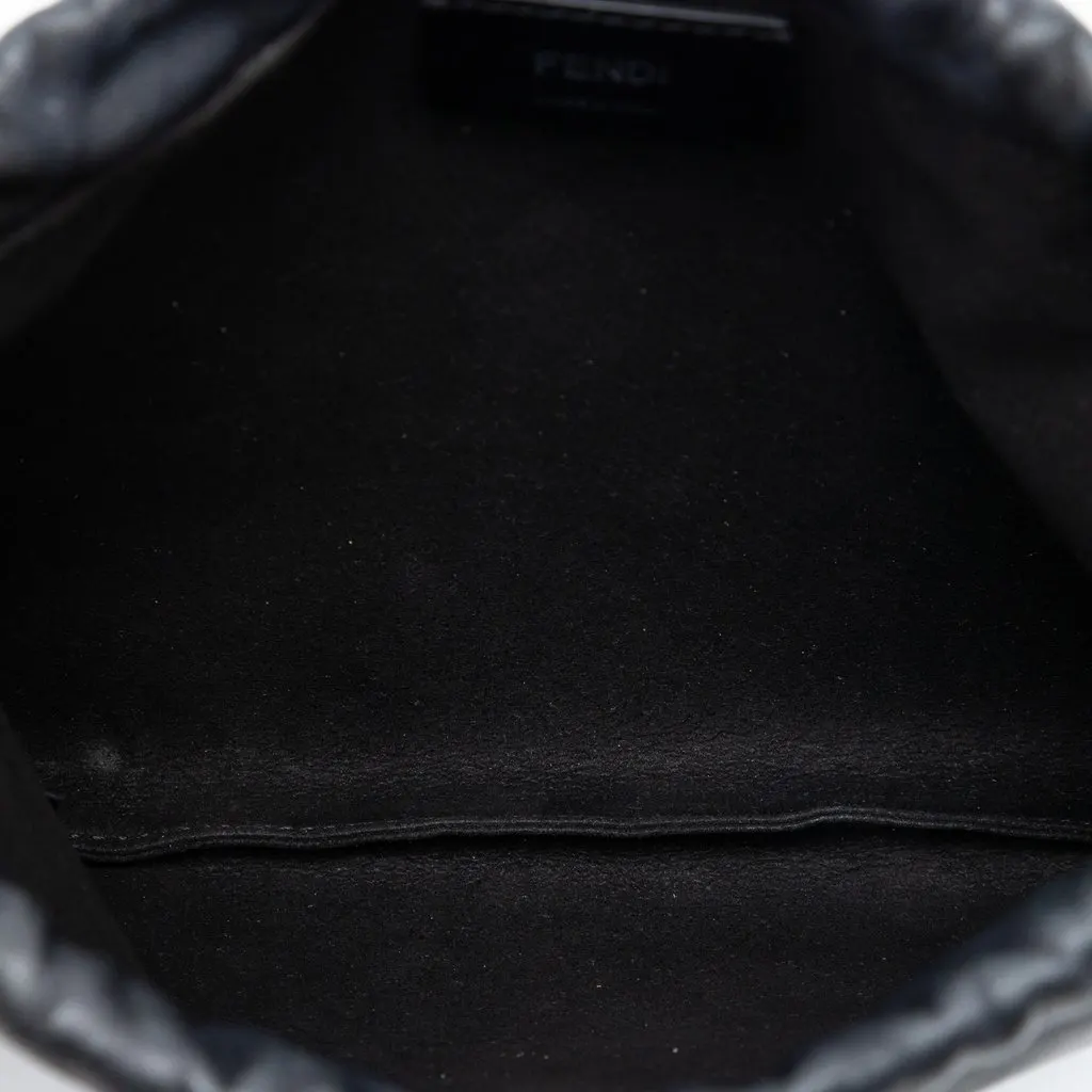 Fendi Leather Pack Pouch Bag Black Leather Very good - Model View