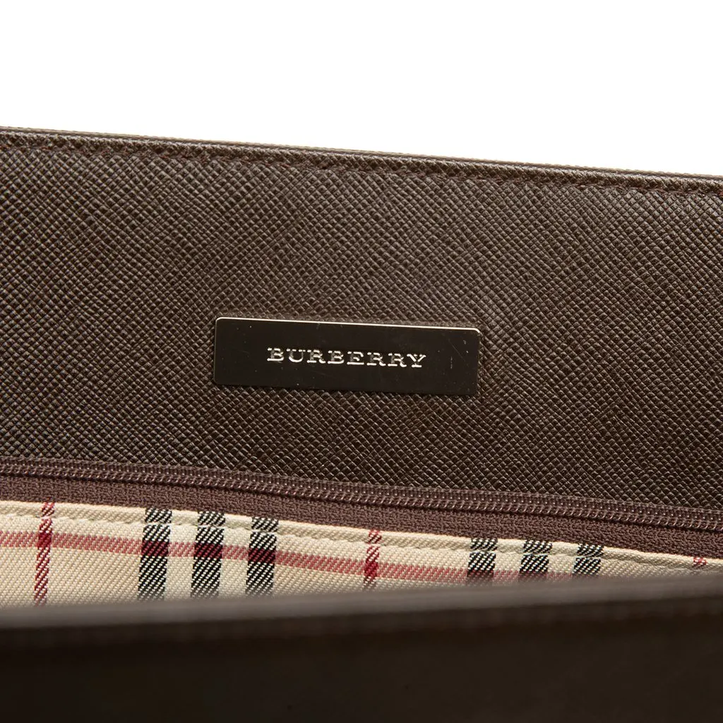 Burberry Leather Handbag Brown Leather Very good - Box View