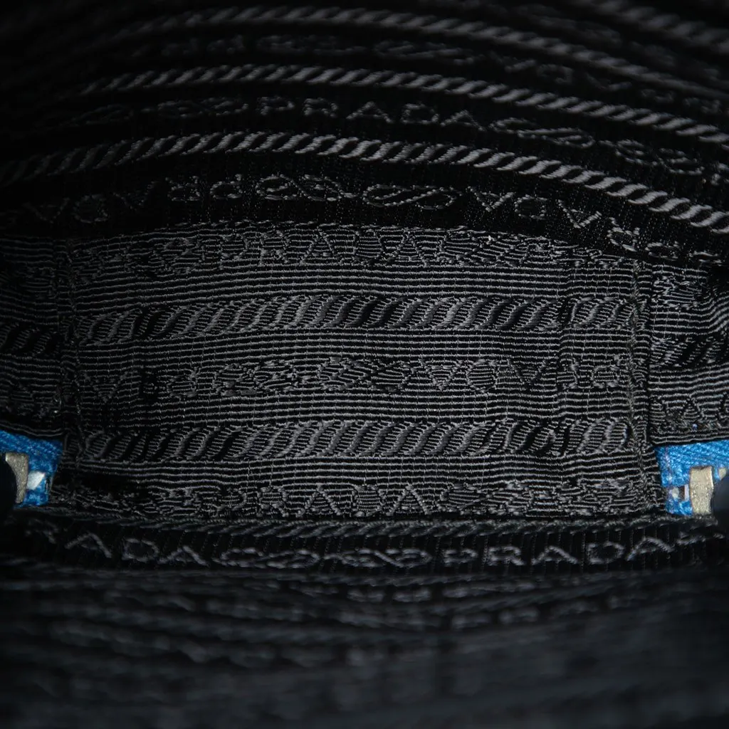 Prada Saffiano Whale Brique Vertical Crossbody Blue Leather Very good - Model View