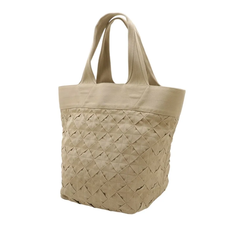Bottega Veneta Canvas Intrecciato Webbing Open Tote Beige Very good - Back View