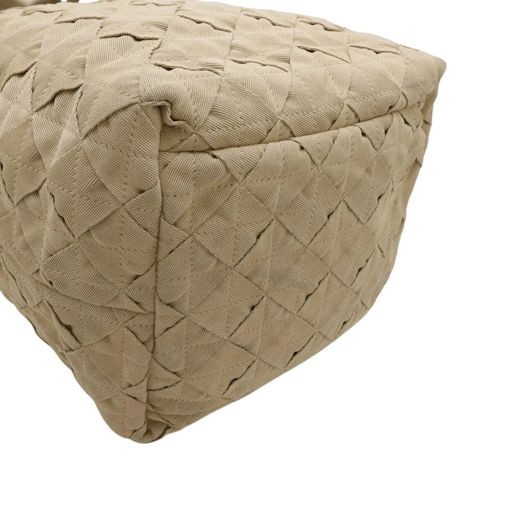 Bottega Veneta Canvas Intrecciato Webbing Open Tote Beige Very good - Inside View