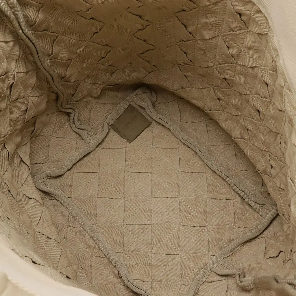 Bottega Veneta Canvas Intrecciato Webbing Open Tote Beige Very good - Model View