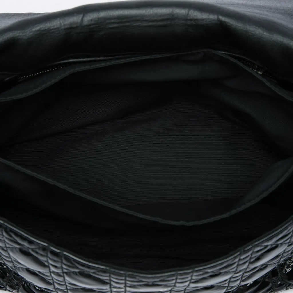 Dior Patent Cannage New Lock Shoulder Bag Black Leather Good - Model View
