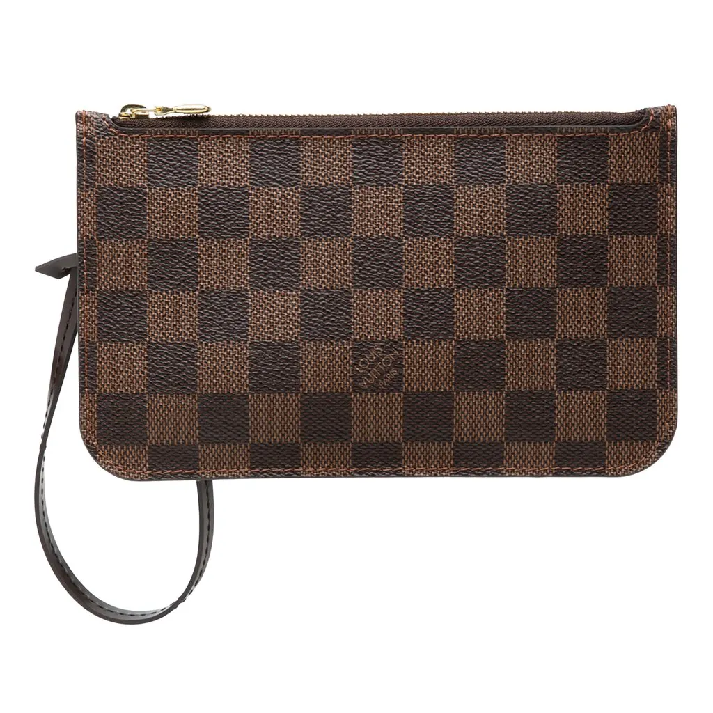 Louis Vuitton Damier Ebene Neverfull PM Pouch Brown Canvas Very good - Front View