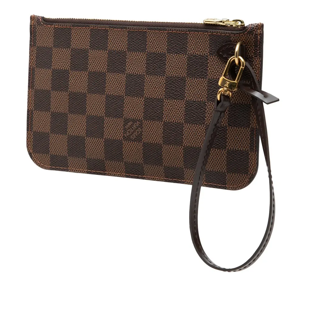 Louis Vuitton Damier Ebene Neverfull PM Pouch Brown Canvas Very good - Back View