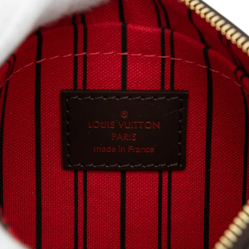 Louis Vuitton Damier Ebene Neverfull PM Pouch Brown Canvas Very good - Box View