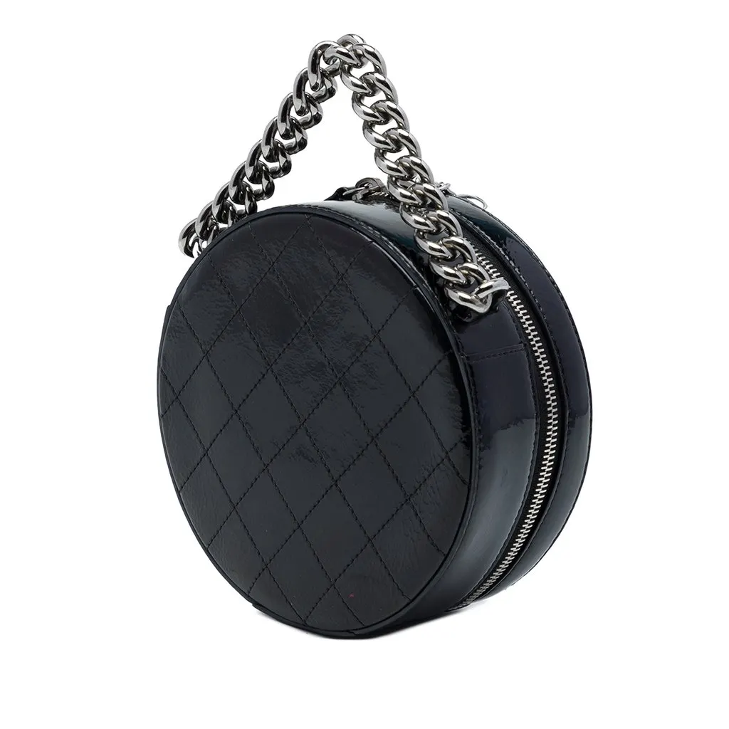 Chanel Patent Leather Round As Earth Crossbody Black Leather Very good - Back View